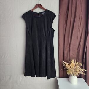 The Limited Collection Women's Dress Size XL Black Faux Suede Leather Sleeveless